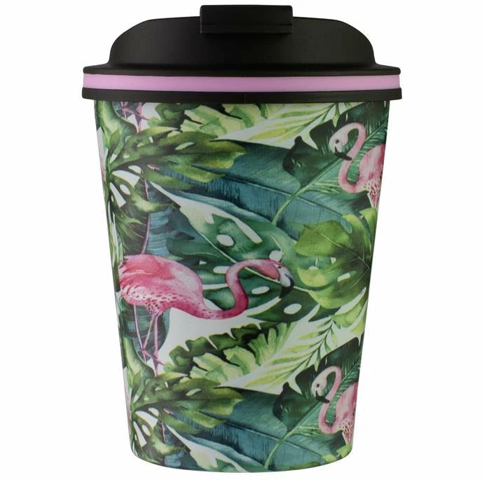 Avanti Go Cup Reusable Coffee Cup 280ml - Flamingo Leaf 3 Avanti Go Cup Reusable Coffee Cup 280ml - Flamingo Leaf