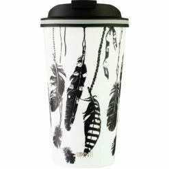 Avanti Go Cup Reusable Coffee Cup 410ml (12oz) - Feathers