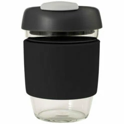 Avanti Glass Gocup Reusable Coffee Cup 355ml - Black/char/grey
