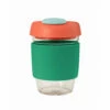 Avanti Glass Gocup Reusable Coffee Cup 355ml - Green/coral/seafoam -Avanti Sales Shop 13839 1024x1024