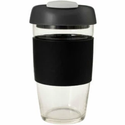 Avanti Glass Gocup Reusable Coffee Cup 473ml - Black/charcoal/grey