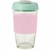 Avanti Glass Gocup Reusable Coffee Cup 473ml - Pink/mint/grey -Avanti Sales Shop 13847 1024x1024