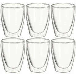 Avanti Caffe Twin Wall Glasses Set Of 6 - 250ml