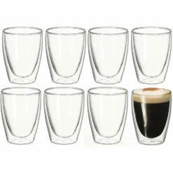 Avanti Caffe Twin Wall Glass Set Of 8 - 250ML