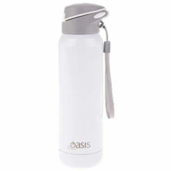 Oasis Insulated Sports Bottle With Straw Stainless Steel 500ml - White