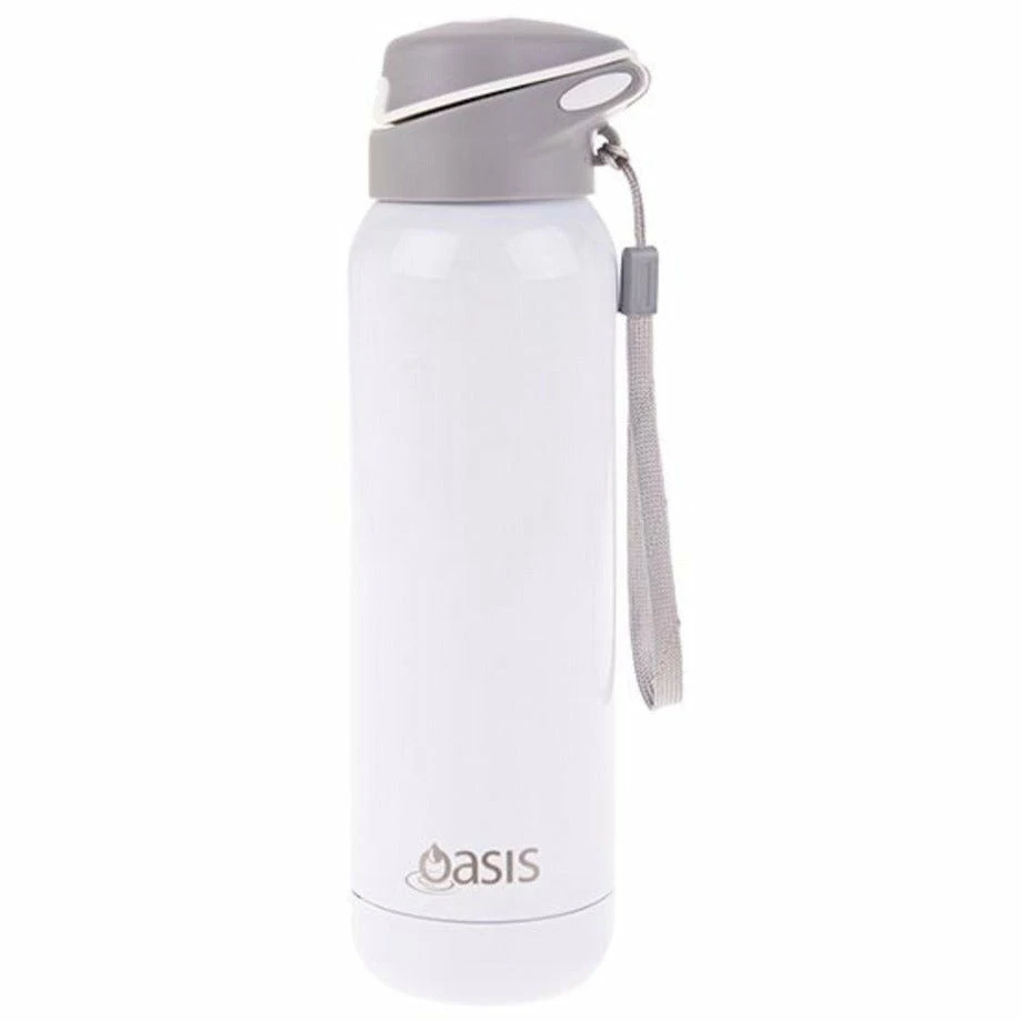 Oasis Insulated Sports Bottle With Straw Stainless Steel 500ml - White 3 Oasis Insulated Sports Bottle With Straw Stainless Steel 500ml - White