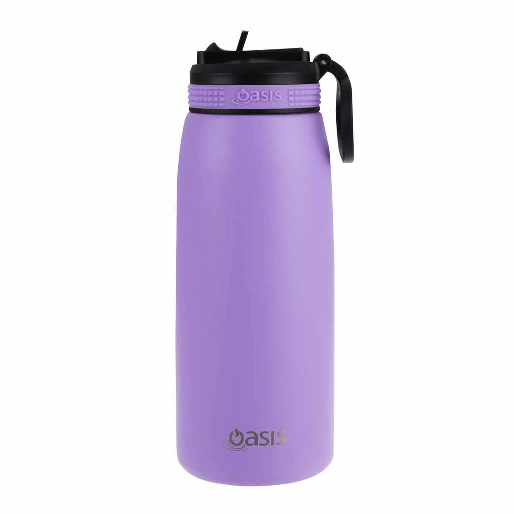 Oasis Insulated Sports Bottle Sipper Straw 780ml Lavender 3 Oasis Insulated Sports Bottle Sipper Straw 780ml Lavender