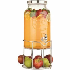 Maxwell And Williams Olde English Juice Jar And Stand 5.6L Silver