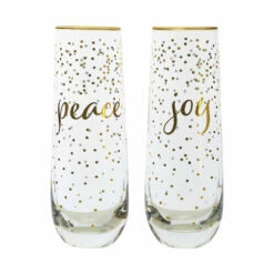 Maxwell And Williams Celebrations Stemless Flute 300ml Joy Peace