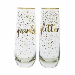 Maxwell And Williams Celebrations Stemless Flute 300ml Sparkles Glitter