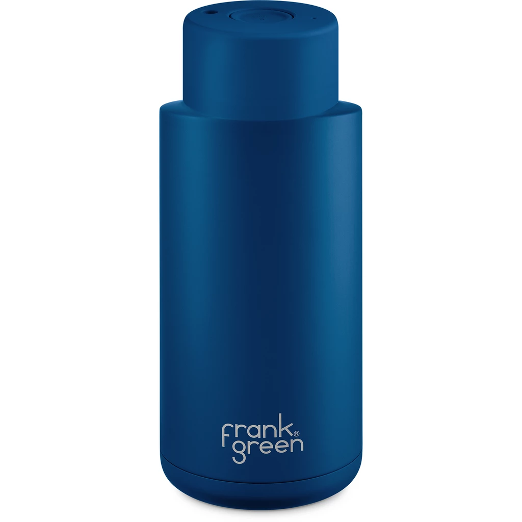 Frank Green Ultimate Ceramic Reusable Bottle With Push Button Lid 34oz - Deep Ocean 3 Frank Green Ultimate Ceramic Reusable Bottle With Push Button Lid 34oz - Deep Ocean