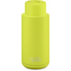 Frank Green 34oz Reusable Bottle - Push Button Lid - Neon Yellow