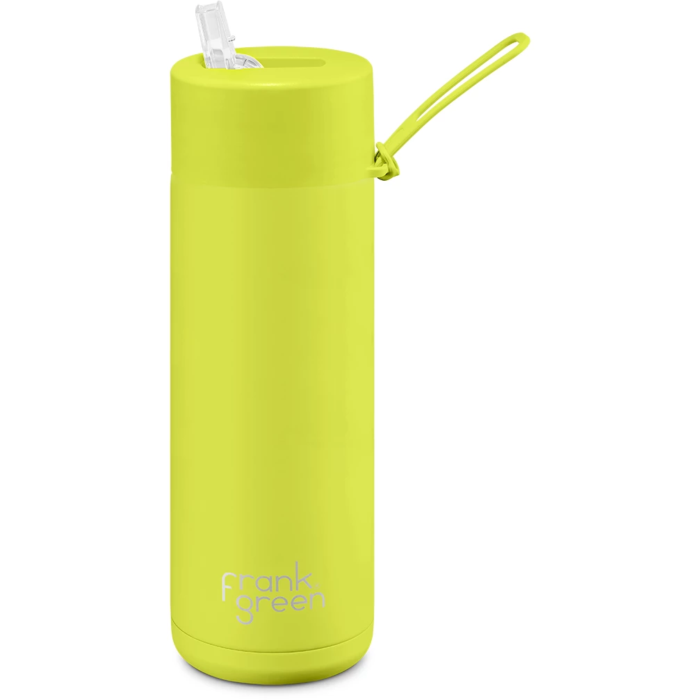 Frank Green Ultimate Ceramic Reusable Bottle With Straw 20oz - Neon Yellow 3 Frank Green Ultimate Ceramic Reusable Bottle With Straw 20oz - Neon Yellow