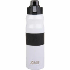 Oasis Insulated Flip-Top Sports Bottle 600ml White
