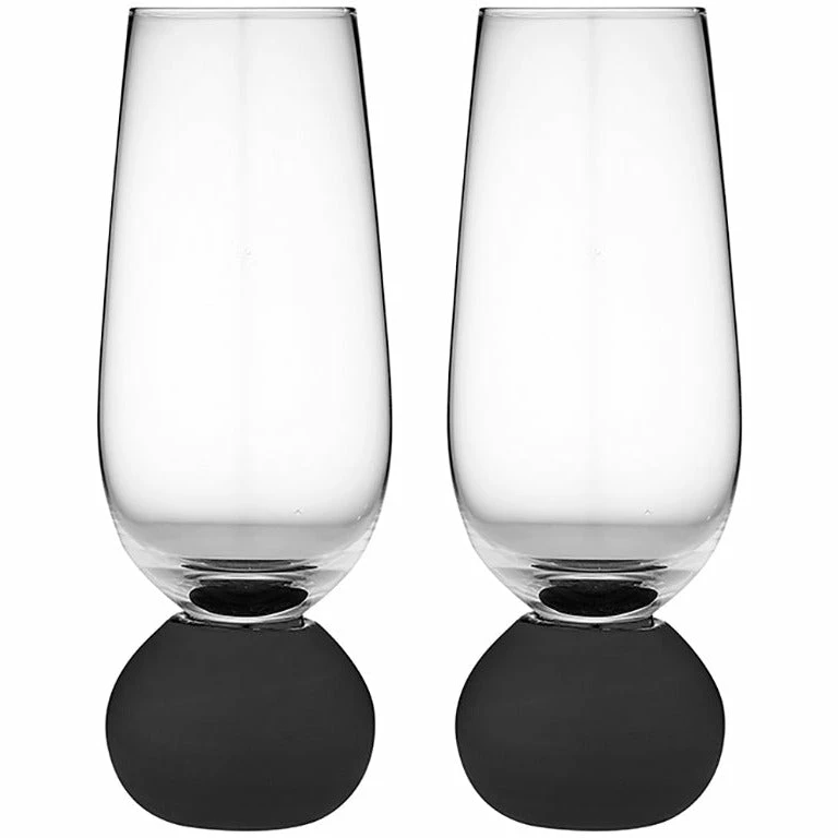 TEMPA Astrid Matte Black Set Of 2 Champagne Glass 3 TEMPA Astrid Matte Black Set Of 2 Champagne Glass