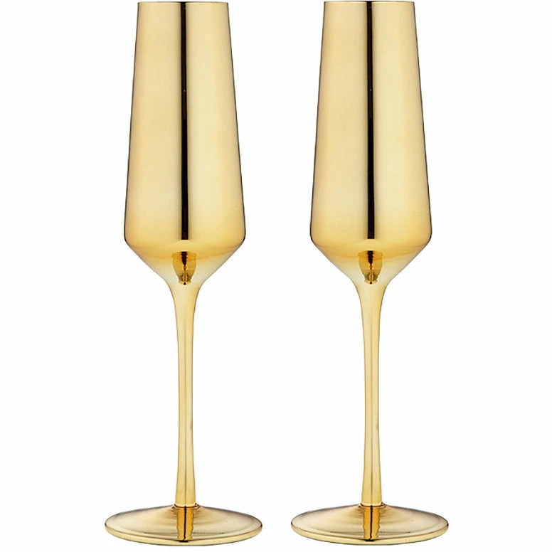 TEMPA Aurora Gold Set Of 2 Champagne Glass 3 TEMPA Aurora Gold Set Of 2 Champagne Glass